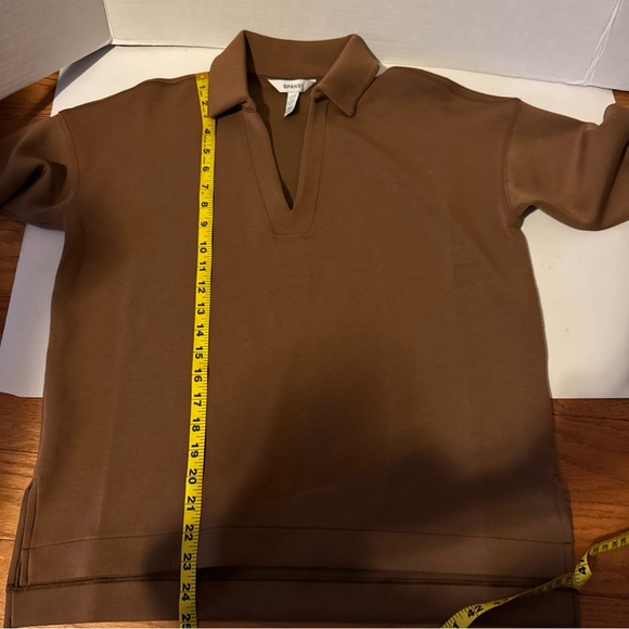 NWOT Spanx® Airessentials Polo Top Women's Size Small Buttery Soft Cocoa - Picture 8 of 8